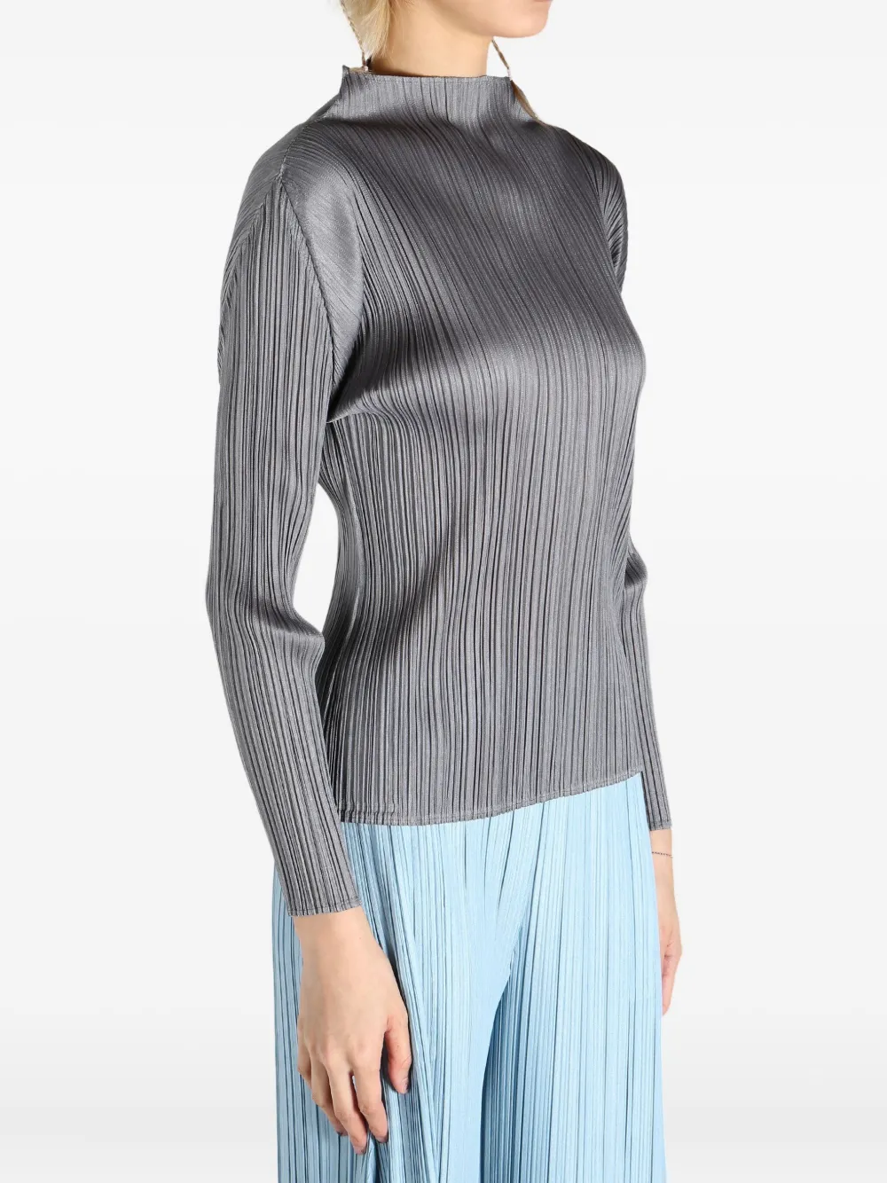 Pleats Please Issey Miyake Geplooide top Grijs