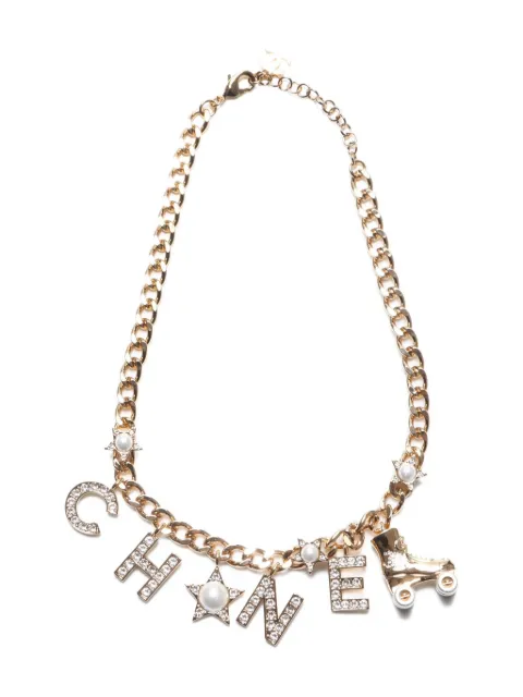 CHANEL Pre-Owned 2024 logo-lettering necklace