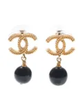 CHANEL Pre-Owned 2014 CC drop earrings - Gold