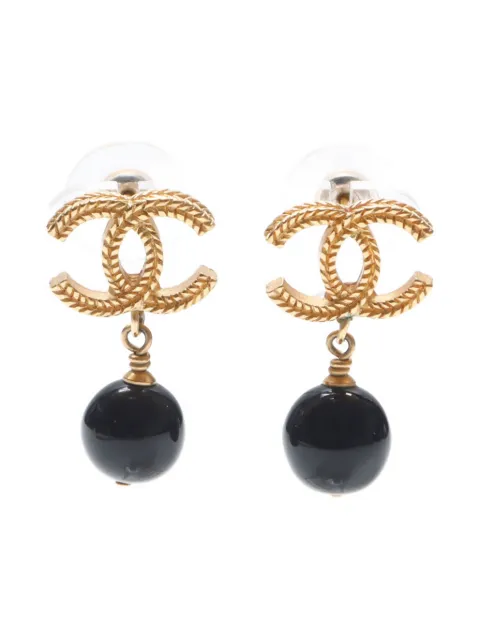 CHANEL Pre-Owned aretes con logo CC 2014