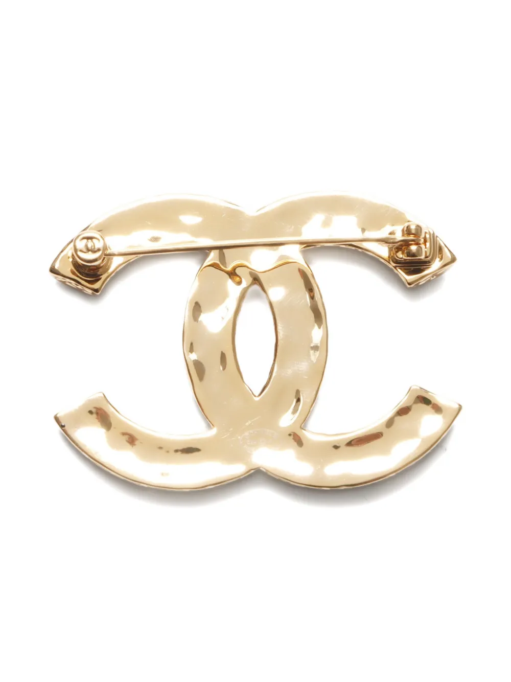 Pre-owned Chanel 2024 Cc Mark Brooch In Gold