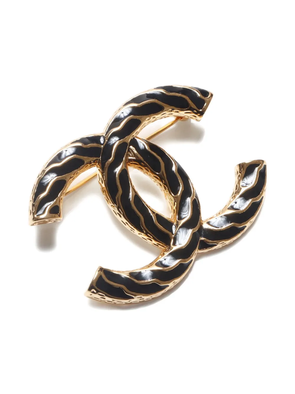 Pre-owned Chanel 2024 Cc Mark Brooch In Gold