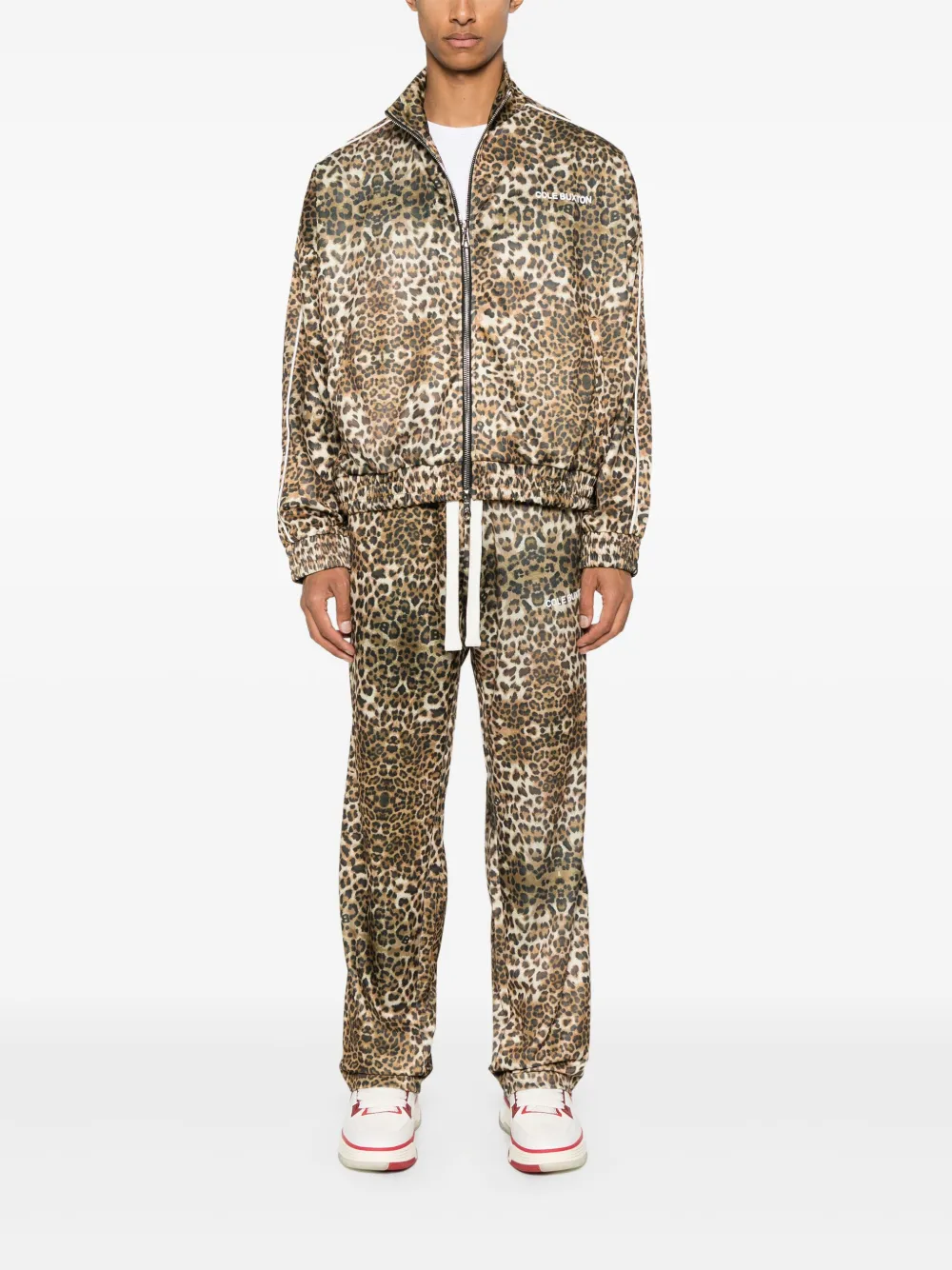 COLE BUXTON Trainingsbroek met luipaardprint - Bruin