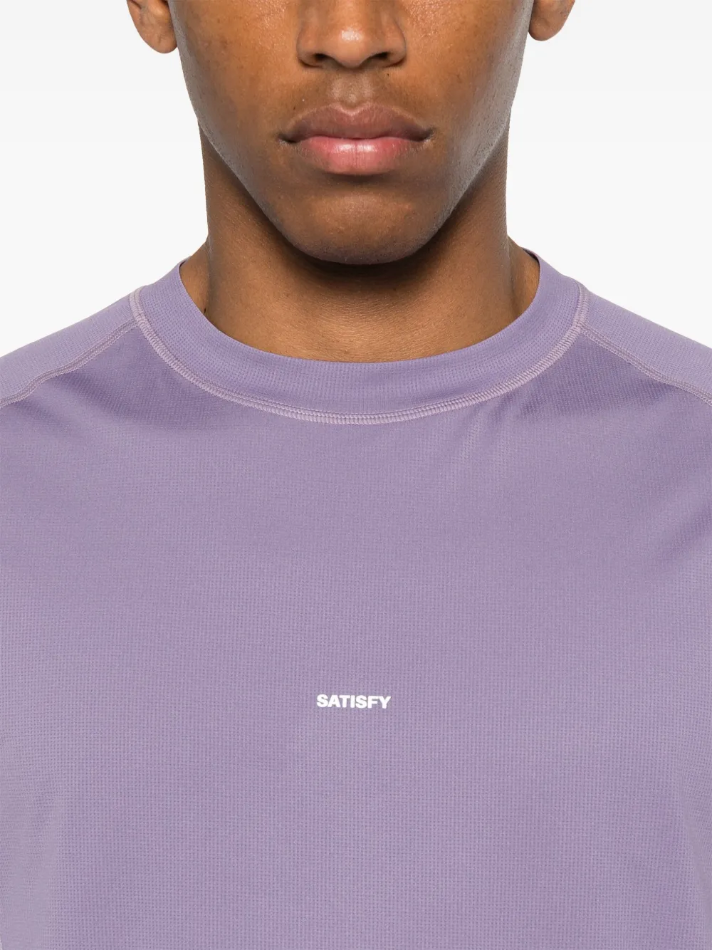 Satisfy T-shirt met logoprint Paars