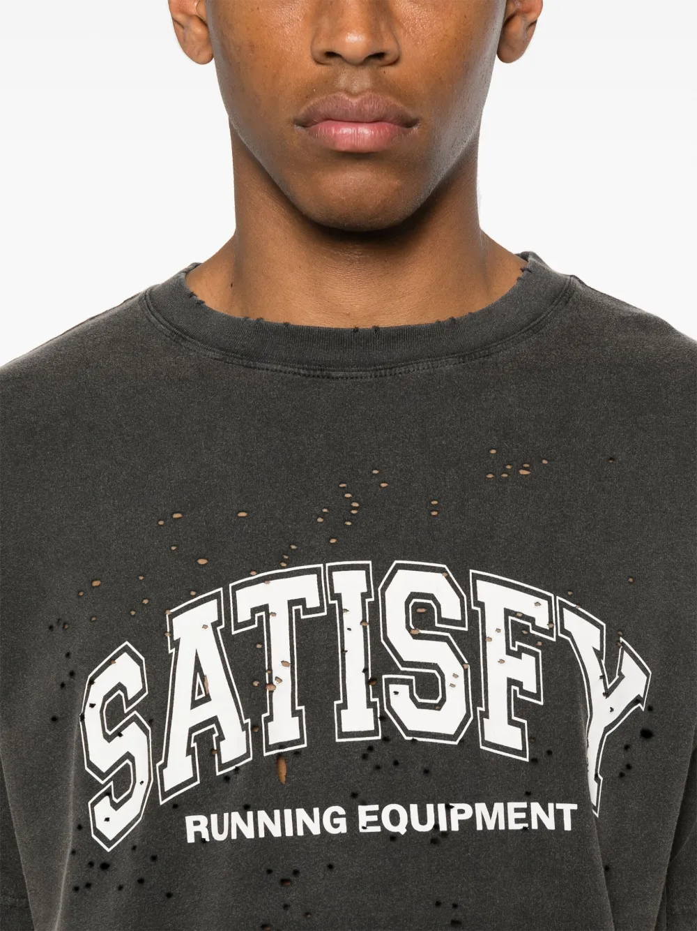 Satisfy T-shirt met logoprint Zwart