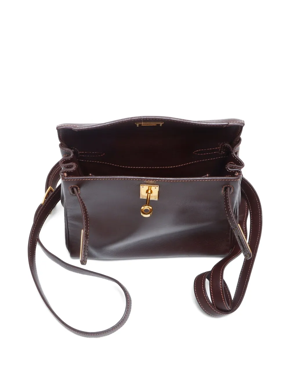 Pre-owned Hermes 1999 Kelly Ado Backpack In Brown