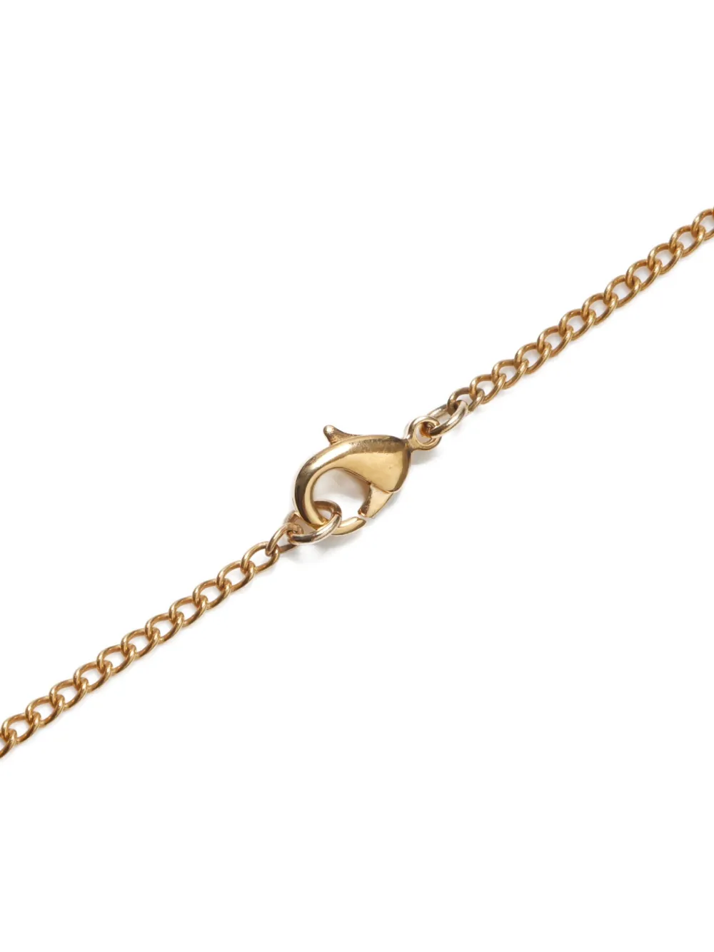 Pre-owned Chanel 2002 Cc Mark Necklace In Gold