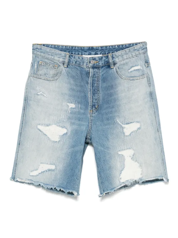 COLE BUXTON Distressed Denim Shorts Blue FARFETCH ID