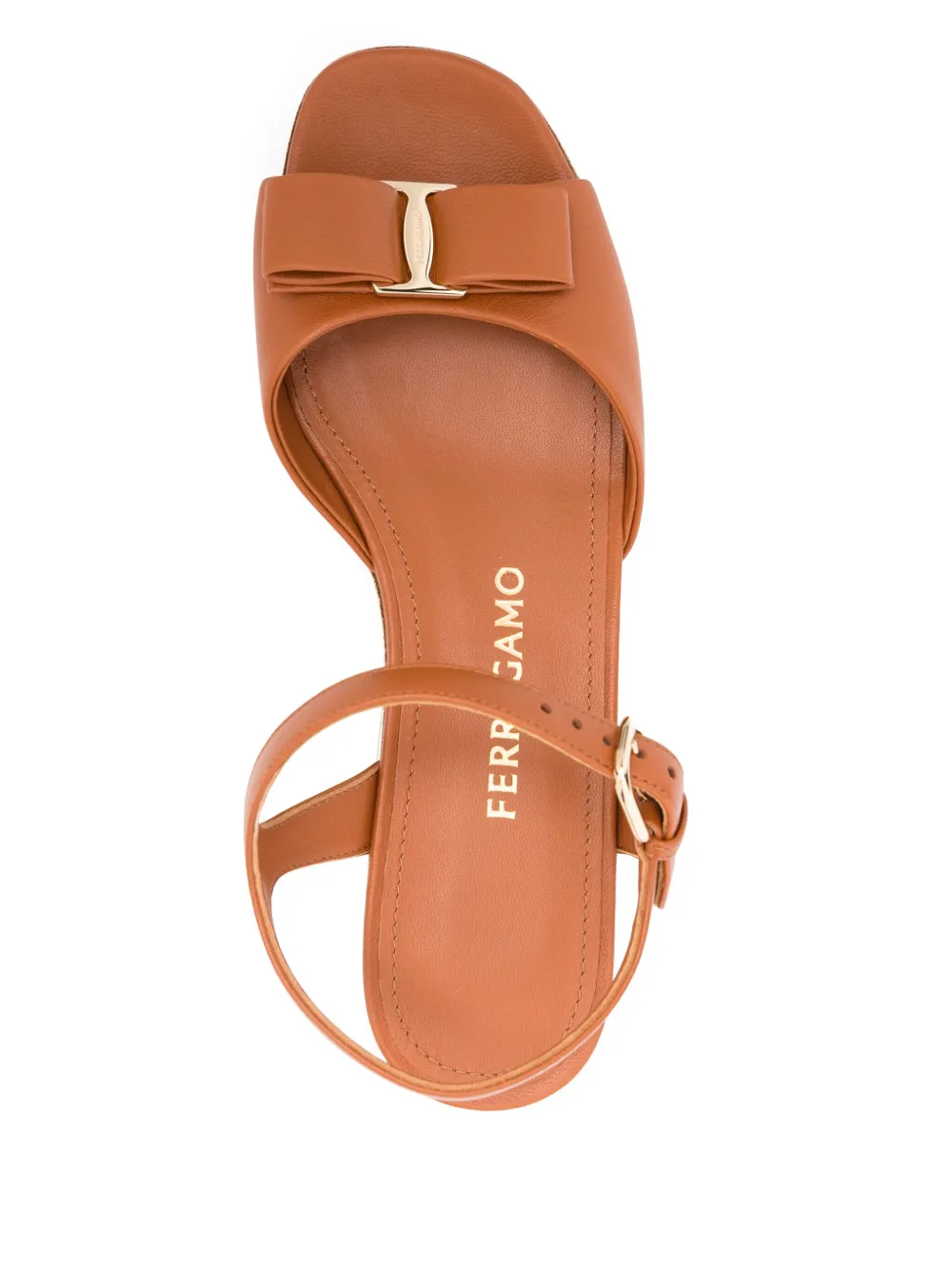 Ferragamo 70mm leather sandals Brown