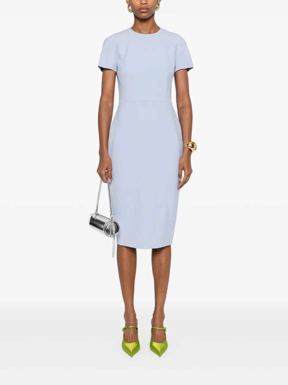Victoria Beckham crew-neck midi dress - Blauw