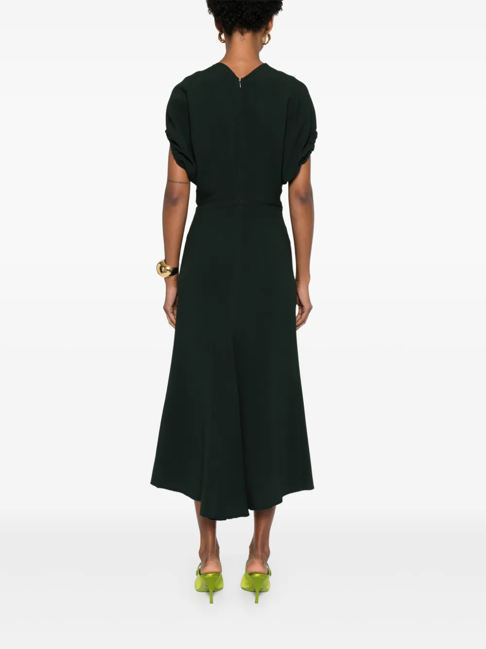 Victoria Beckham Midi-jurk met V-hals Groen