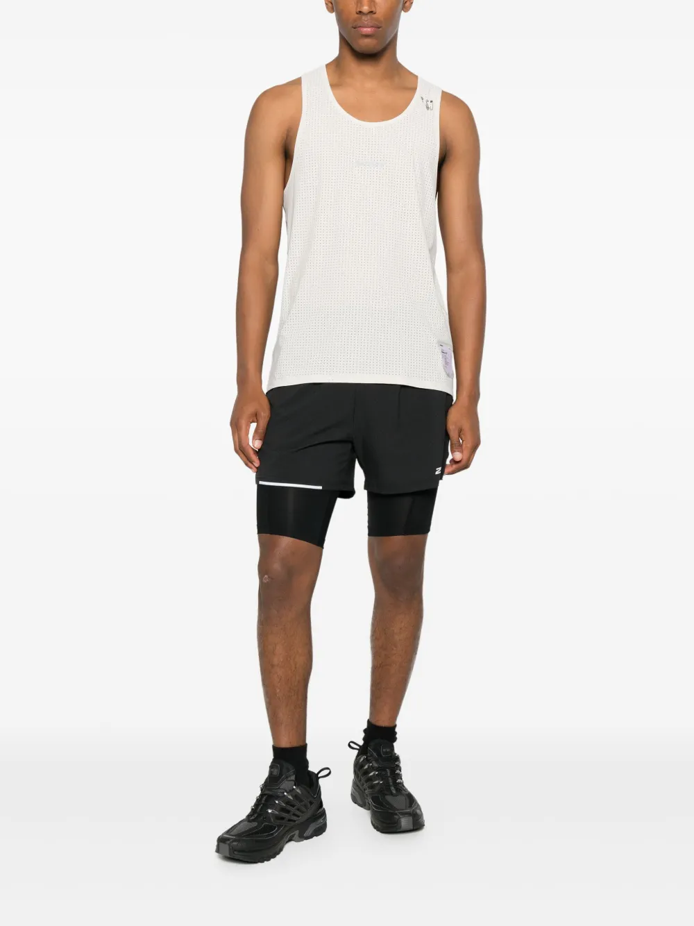 Satisfy Tanktop met logoprint - Beige