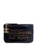 CHANEL Pre-Owned 2019 Croc Embossed Calfskin Mademoiselle Gabrielle Signature pouch - Black
