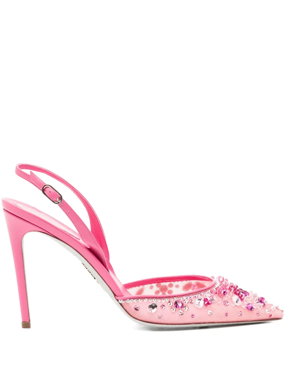 René Caovilla 105mm Cinderella Slingback Pumps In Pink