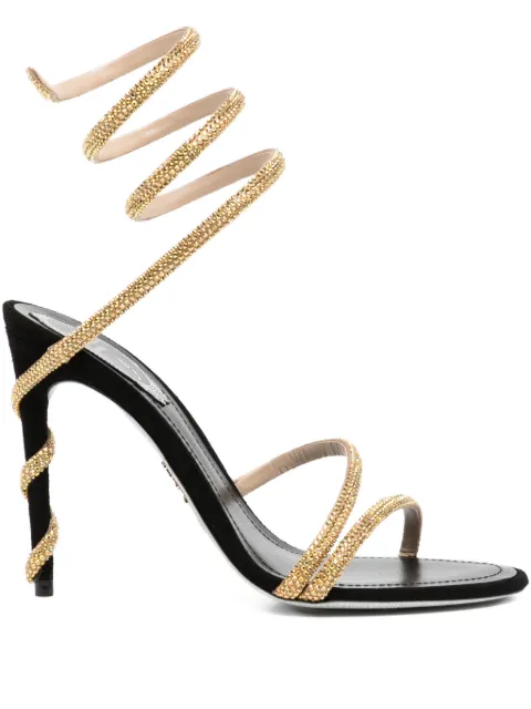 René Caovilla 110mm crystal-embellished spiral sandals