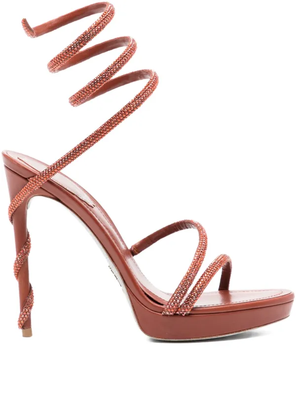 René Caovilla Sandales Margot 130 Mm Marron FARFETCH FR