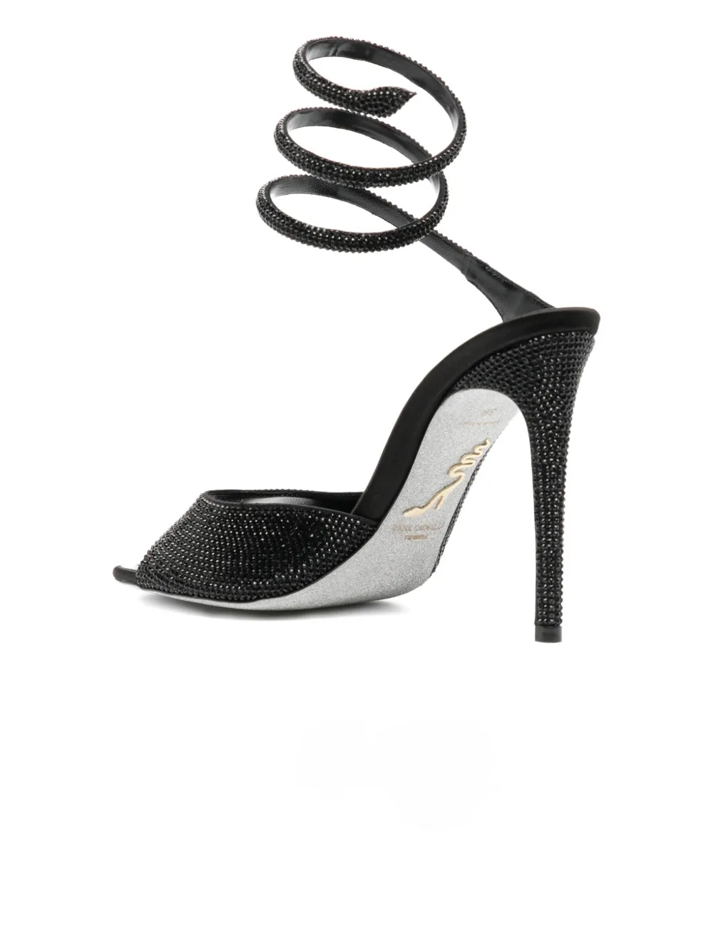 René Caovilla 110mm Audrey Sandals In Black