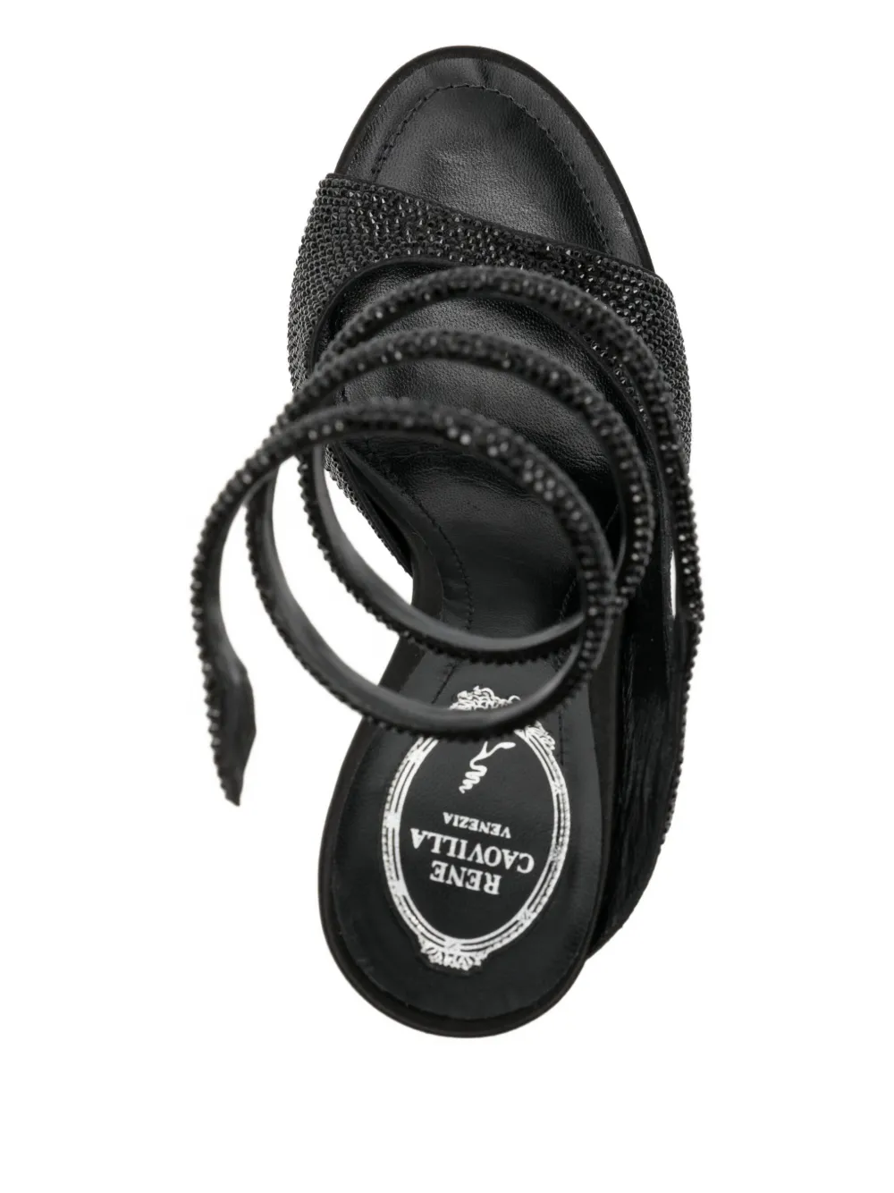 René Caovilla 110mm Audrey Sandals In Black
