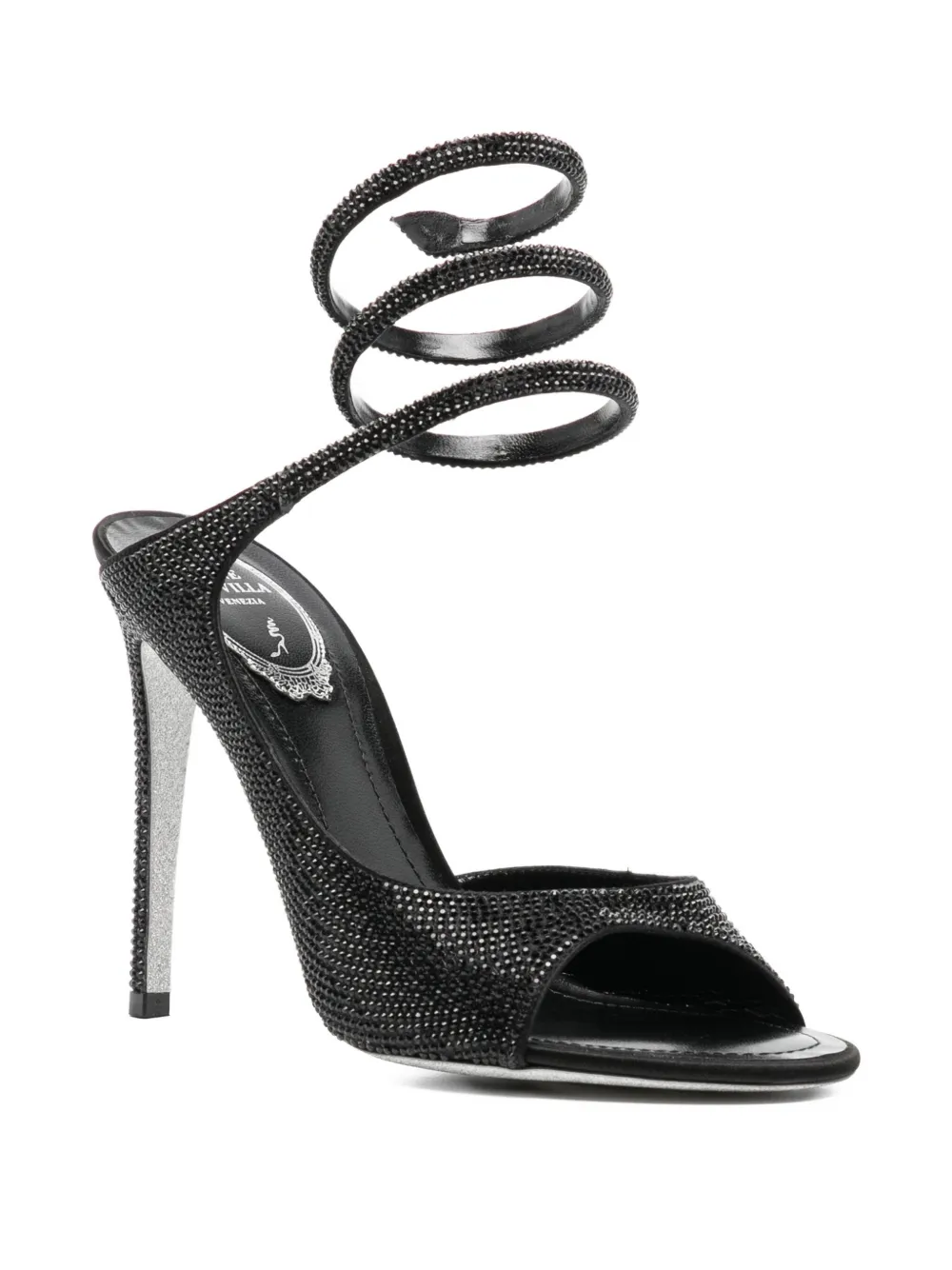 René Caovilla 110mm Audrey Sandals In Black