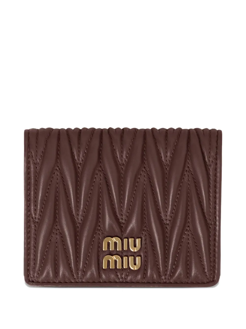 Miu quilted leather wallet Bruin