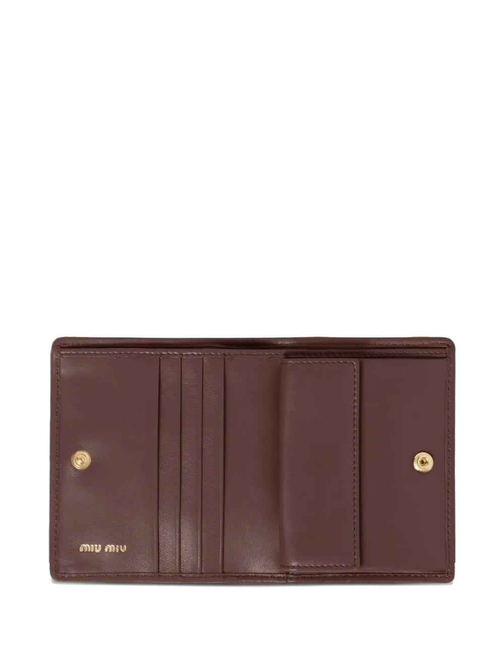 Miu quilted leather wallet Bruin