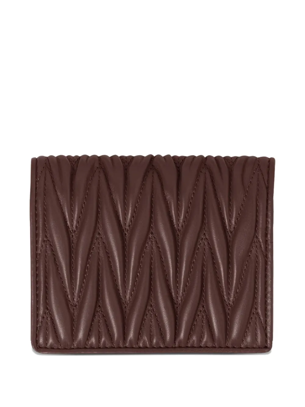 Miu quilted leather wallet Bruin
