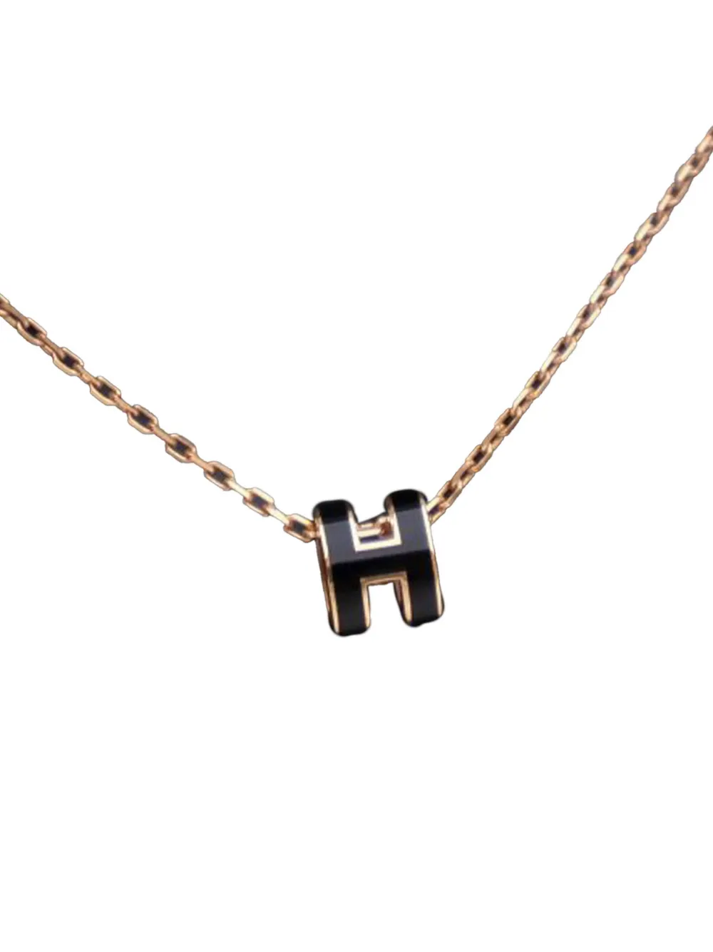 Hermès Pre-Owned 20th Century ローズゴールド エナメル ミニ ポップ H ペンダント コスチューム ネックレス Hermès Pre-Owned 20th Century ローズゴールド エナメル ミニ ポップ H ペンダント コスチューム ネックレス