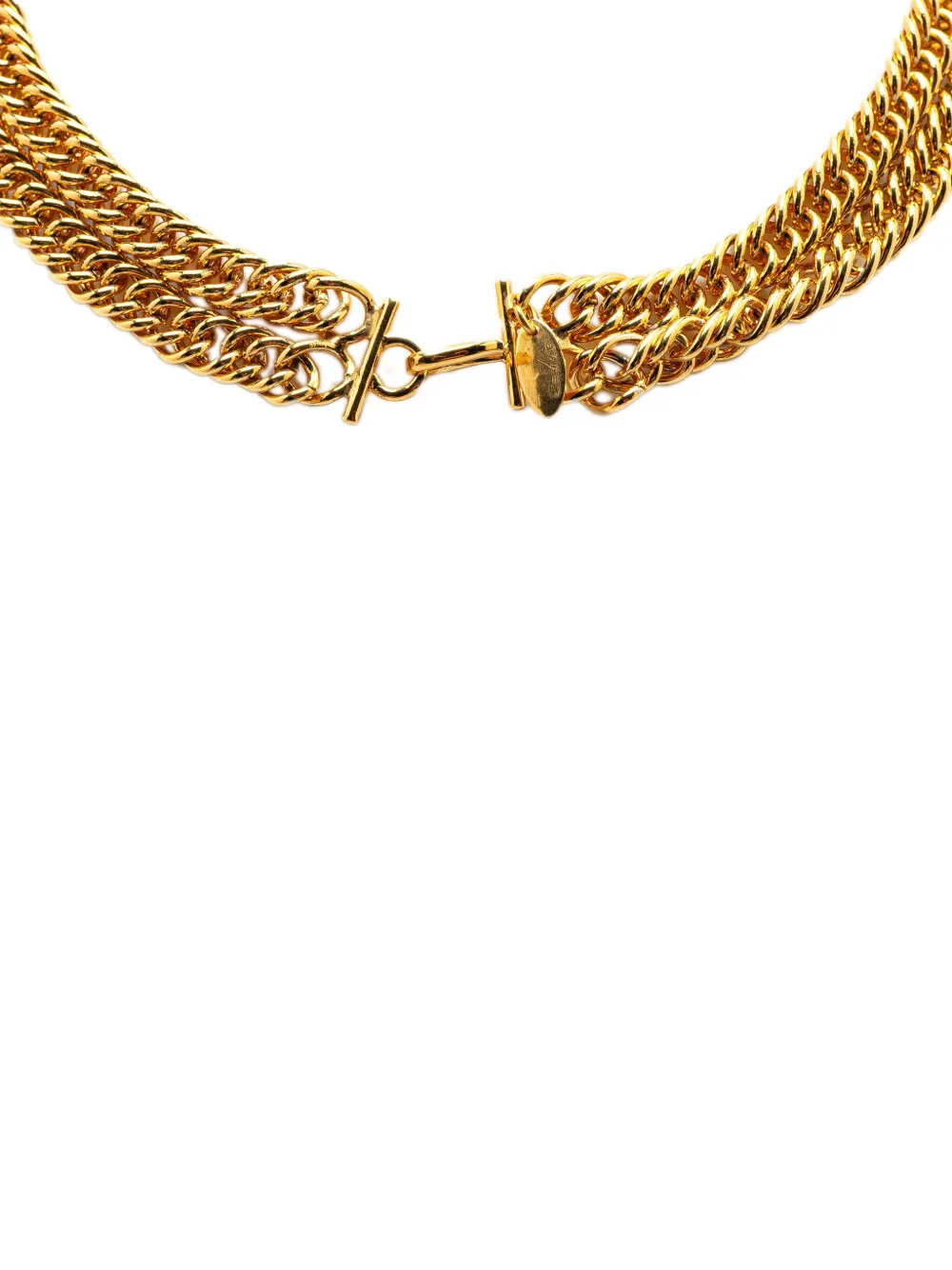 CHANEL Pre-Owned 1970-1980 Gold Plated Lion Head Choker Necklace costume necklace | Image 2