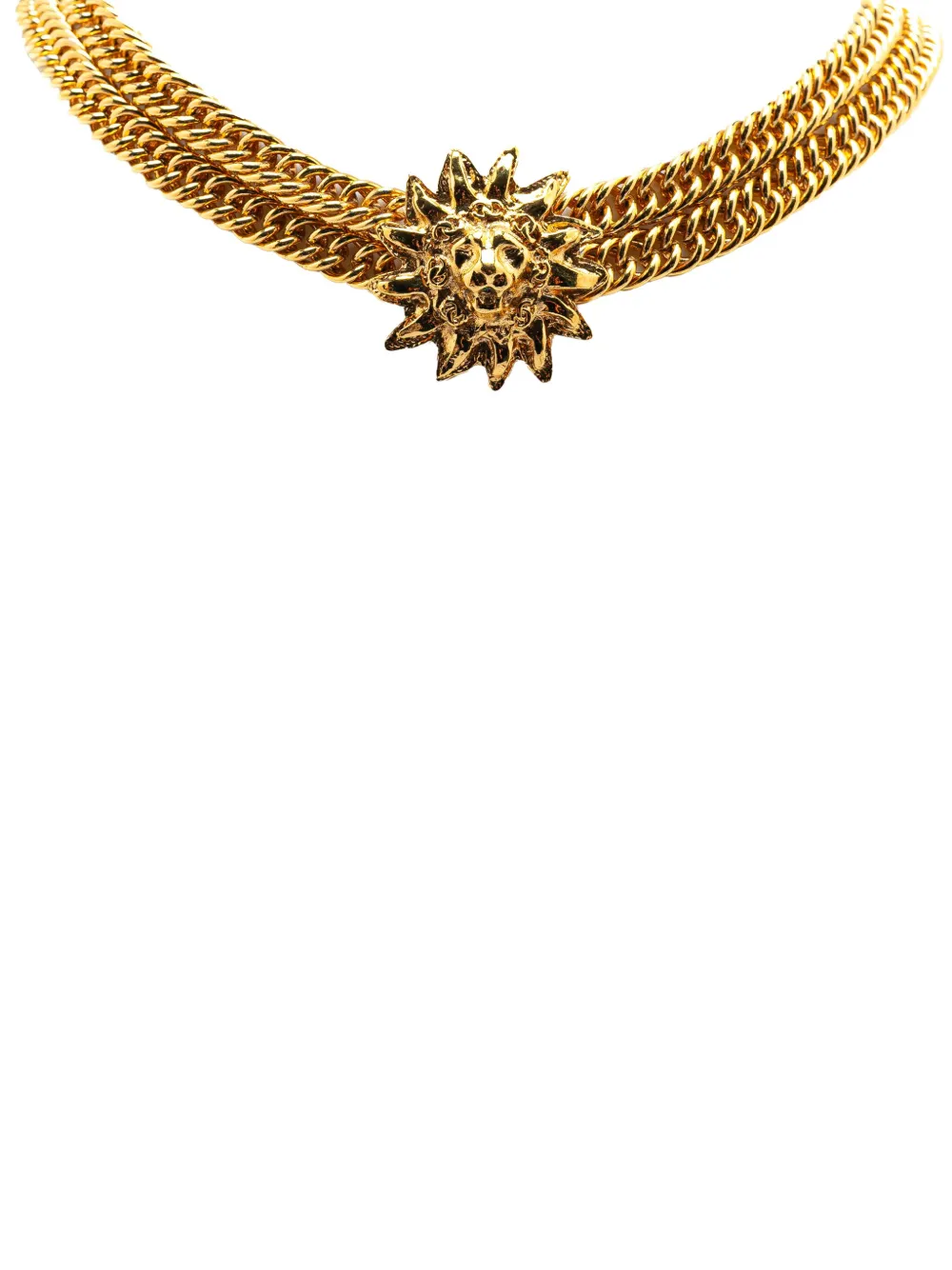CHANEL Pre-Owned 1970-1980 Gold Plated Lion Head Choker Necklace costume necklace | Gold | Image 1