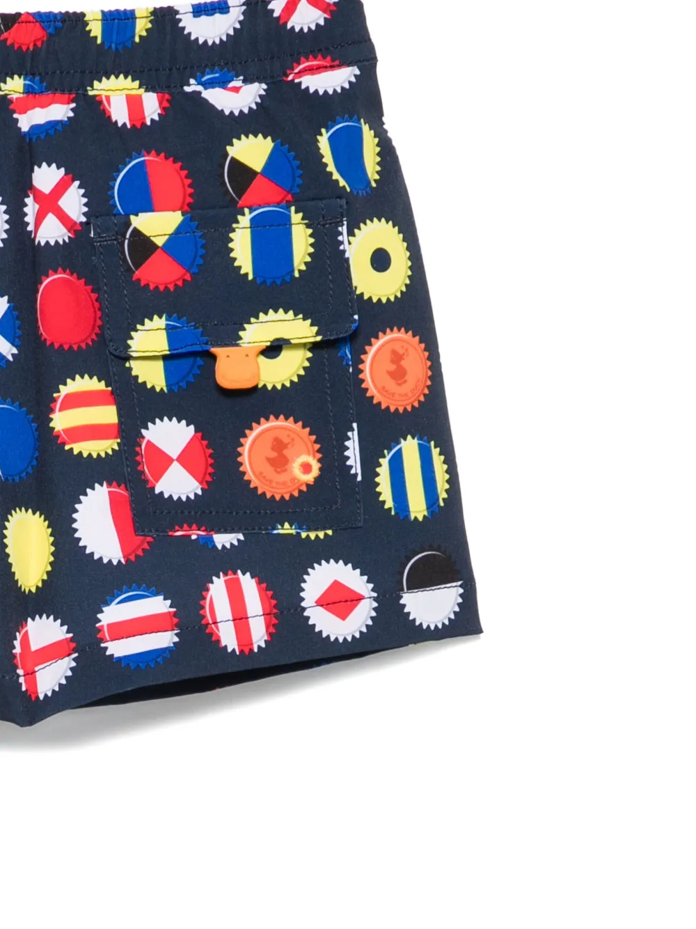 Save The Duck Kids Zwembroek met vlaggenprint Blauw