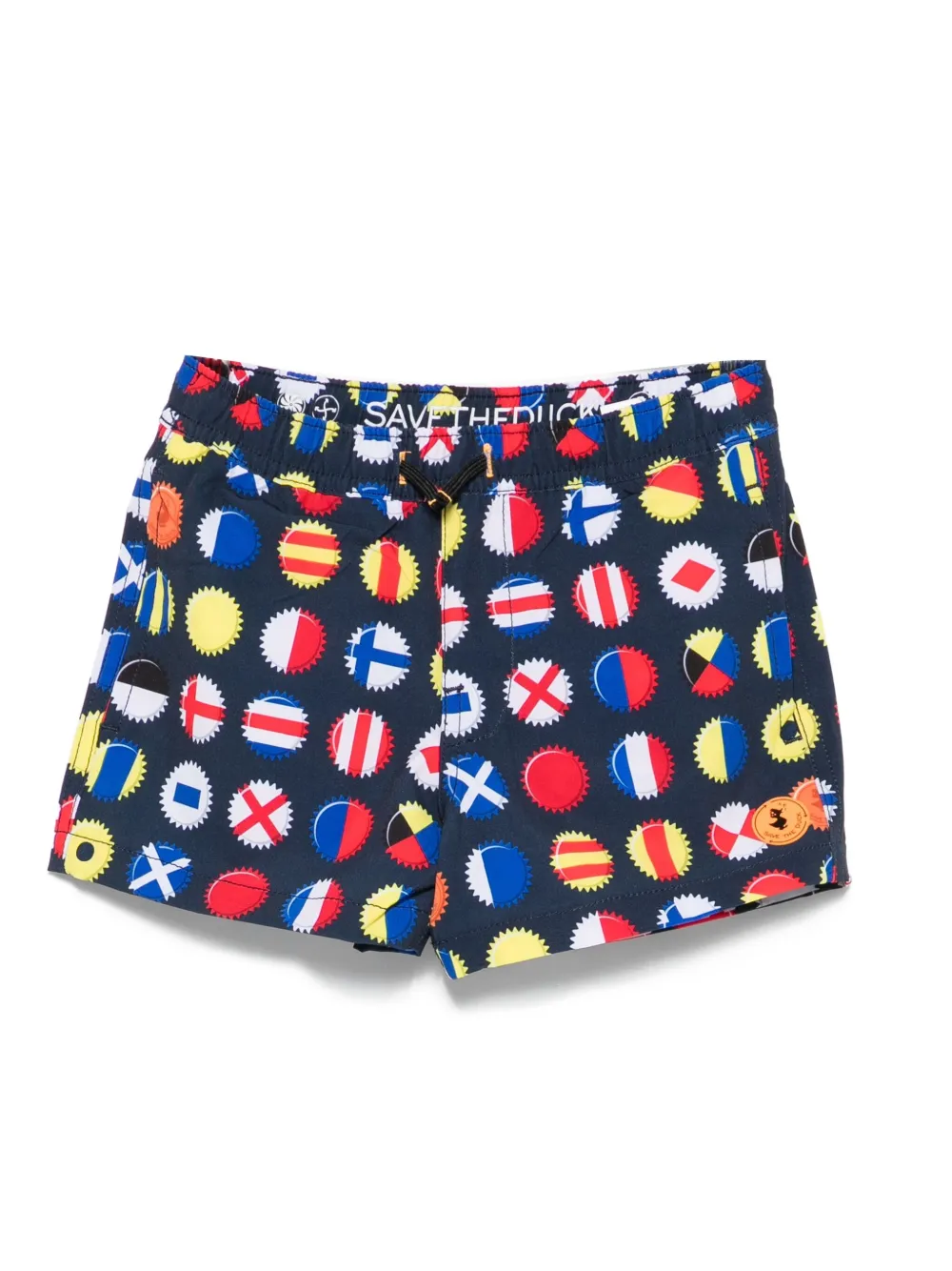 Save The Duck Kids Zwembroek met vlaggenprint Blauw
