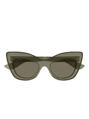 Moncler Eyewear Round Logo Sunglasses | Green | FARFETCH ZA