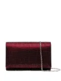 René Caovilla Aida crystal-embellished satin clutch - Red