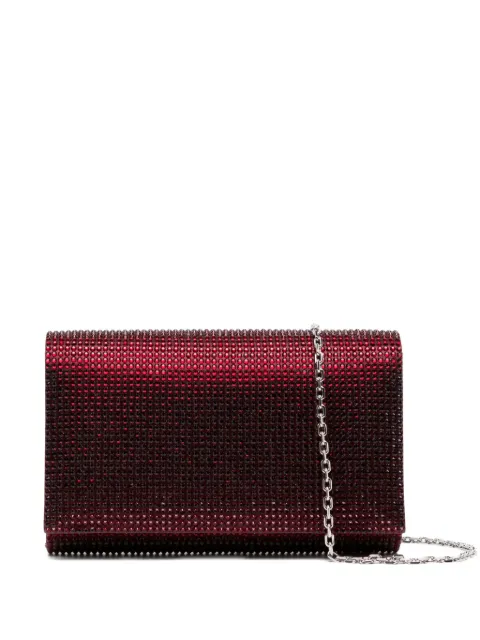 René Caovilla Aida crystal-embellished satin clutch