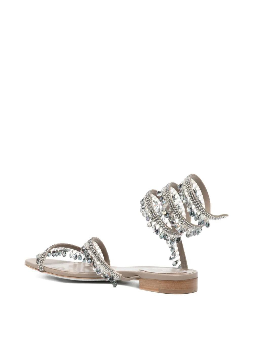 René Caovilla Sandalen verfraaid met kristallen Beige