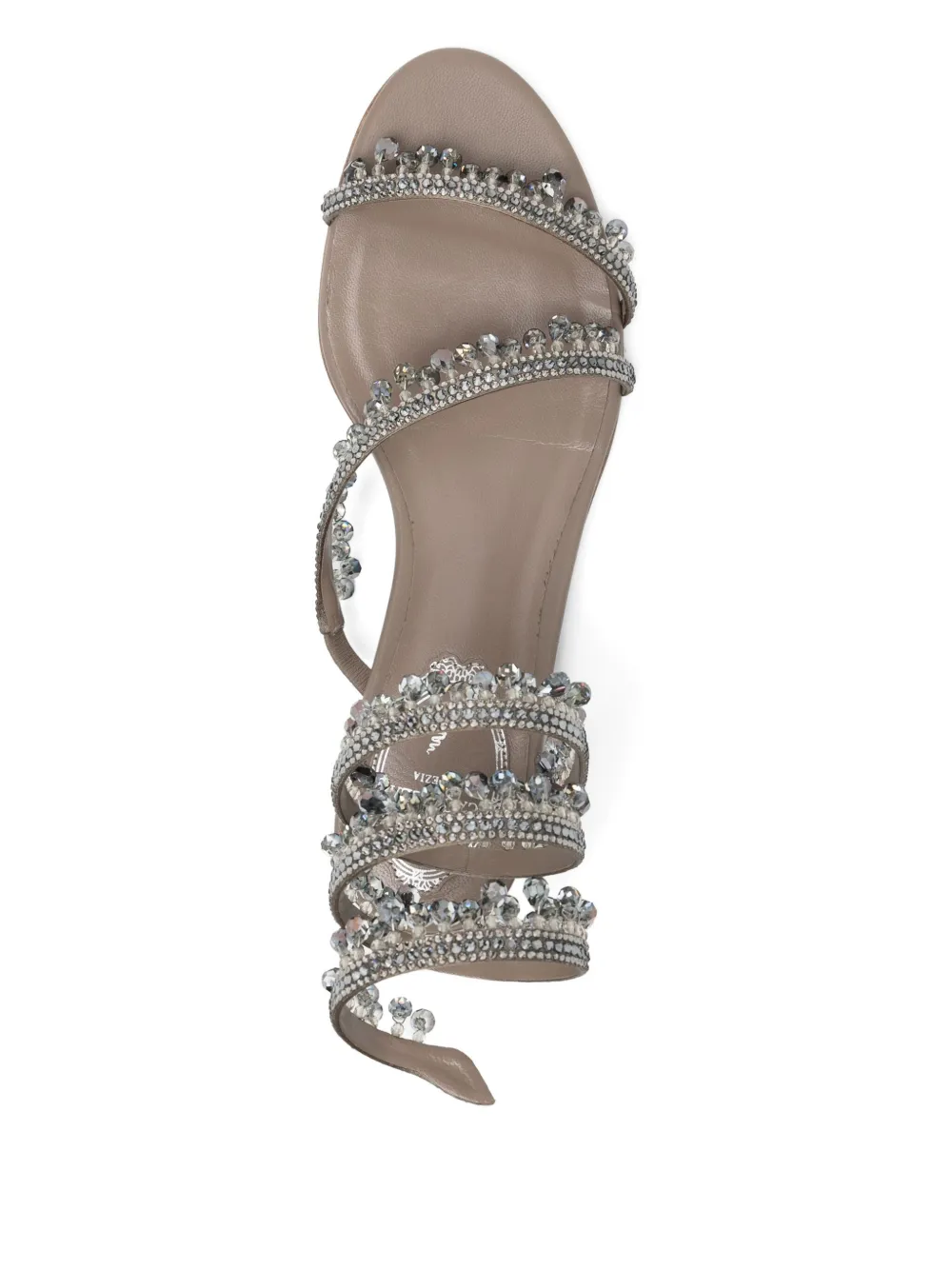 René Caovilla Sandalen verfraaid met kristallen Beige
