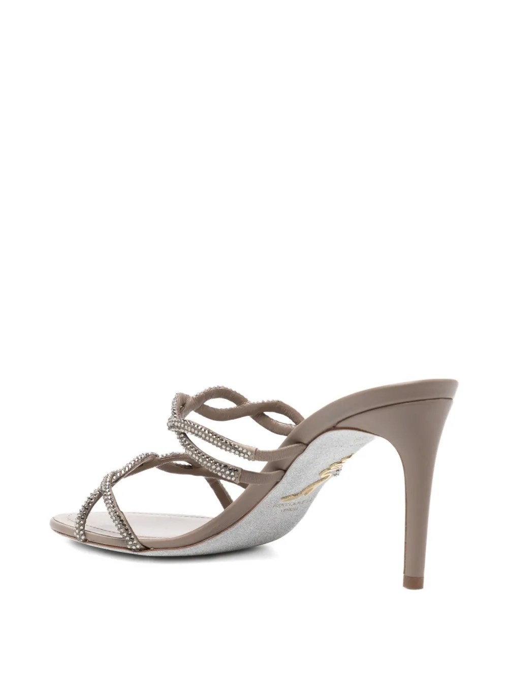 René Caovilla 90mm crystal-embellished sandals Neutrals