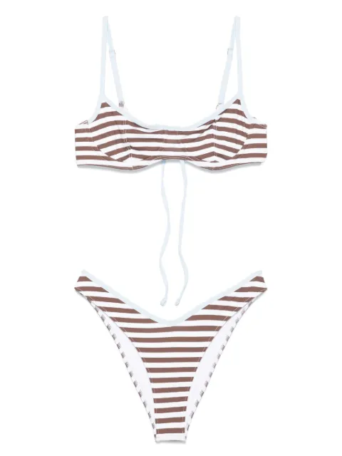 Frankies Bikinis striped bikini set