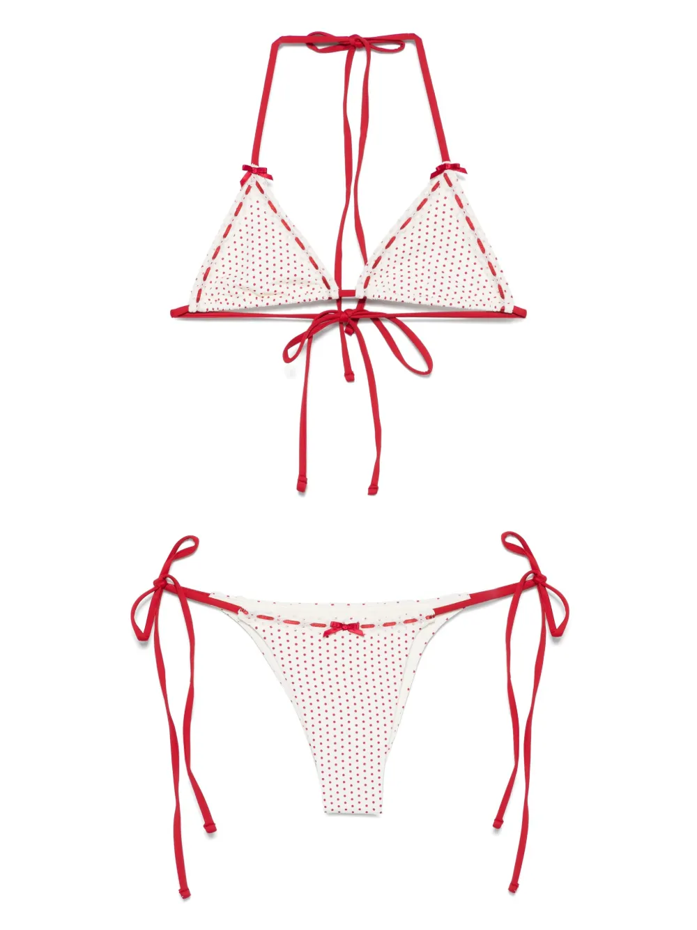 Frankies Bikinis polka dot-print bikini set | Neutrals | Image 1