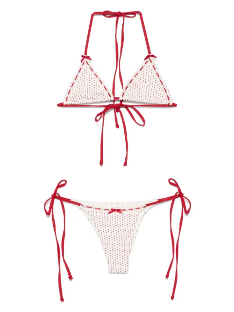 Frankies Bikinis polka dot-print bikini set