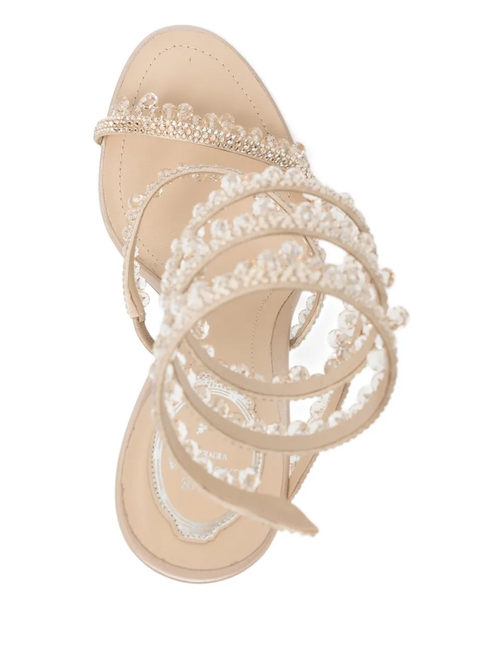René Caovilla 105mm Chandelier sandalen Beige