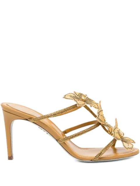René Caovilla 80mm peach-flower sandals