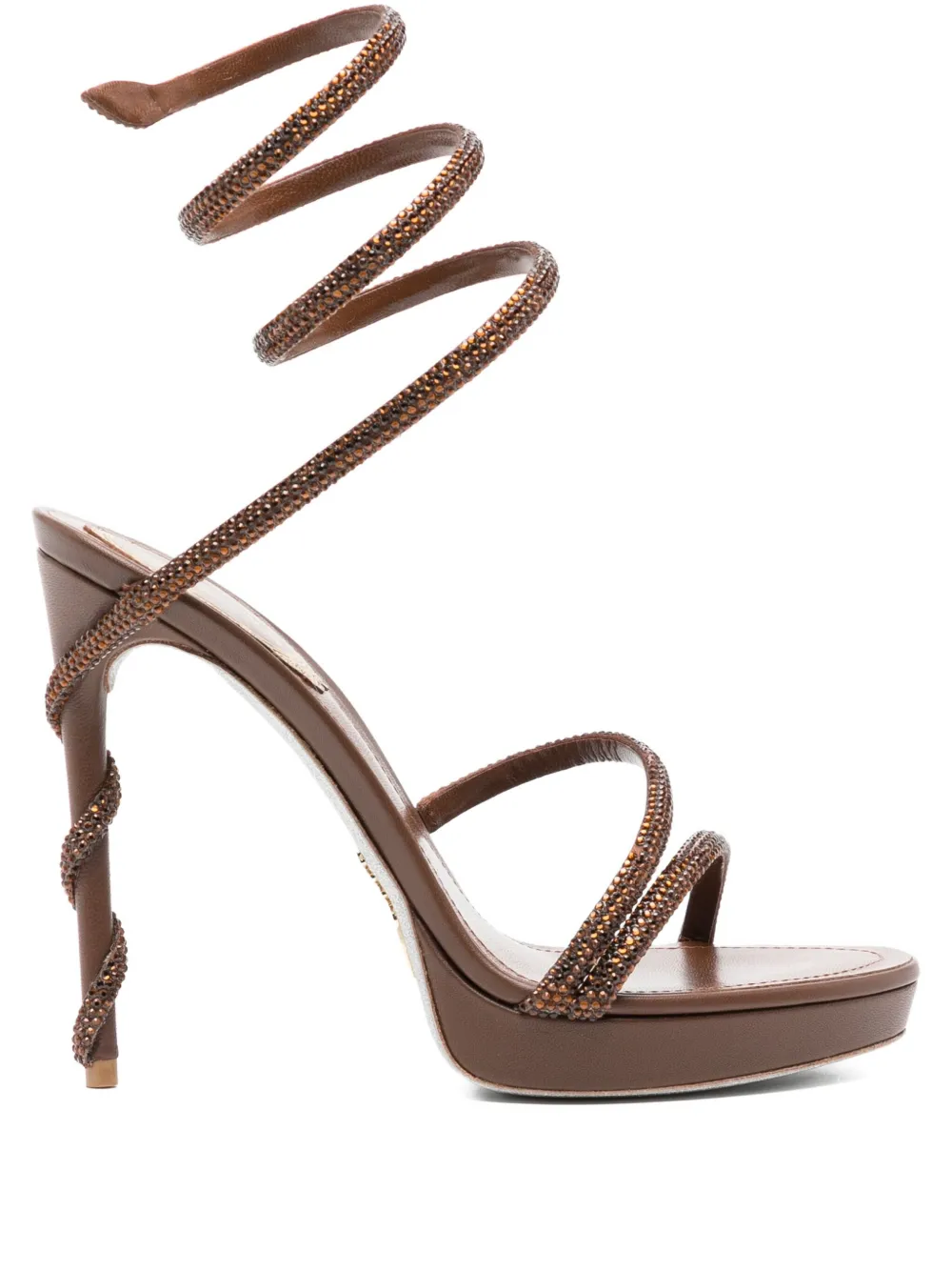 René Caovilla 120mm Margot Sandals In Brown
