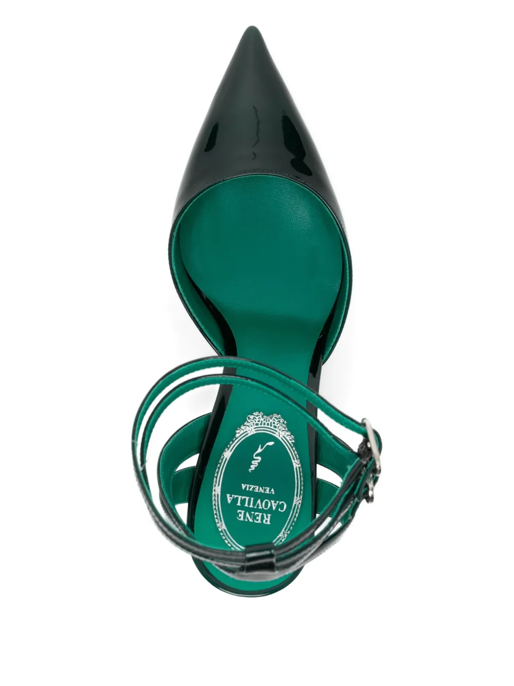René Caovilla 80mm leather pumps Green