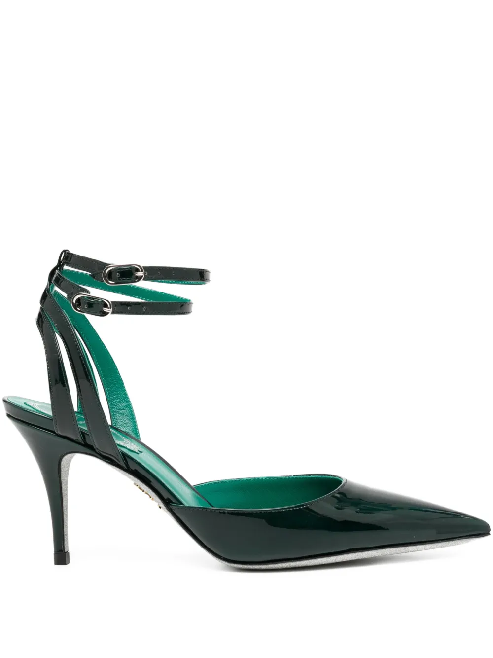 René Caovilla 80mm leather pumps Green