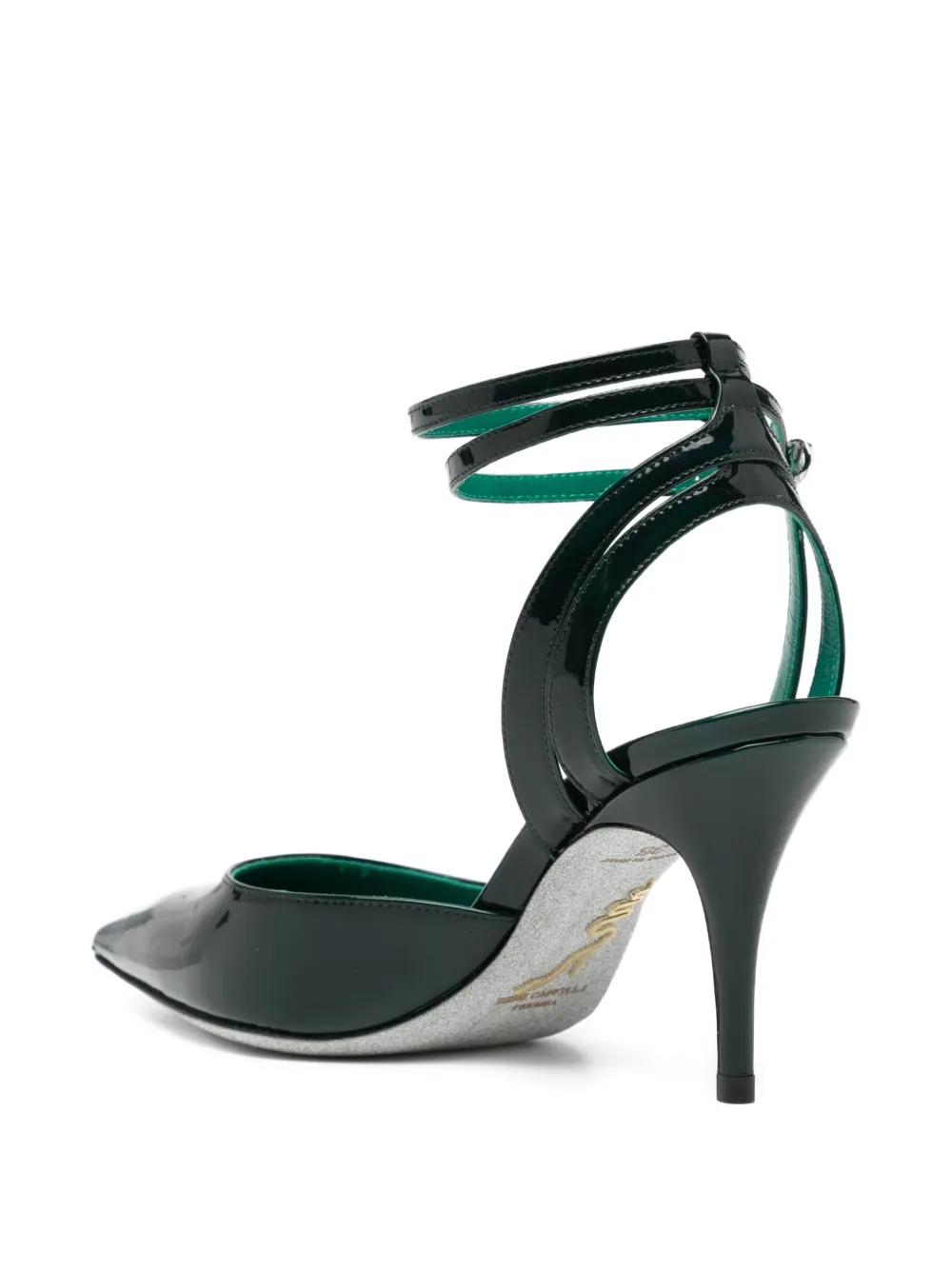 René Caovilla 80mm leather pumps Green