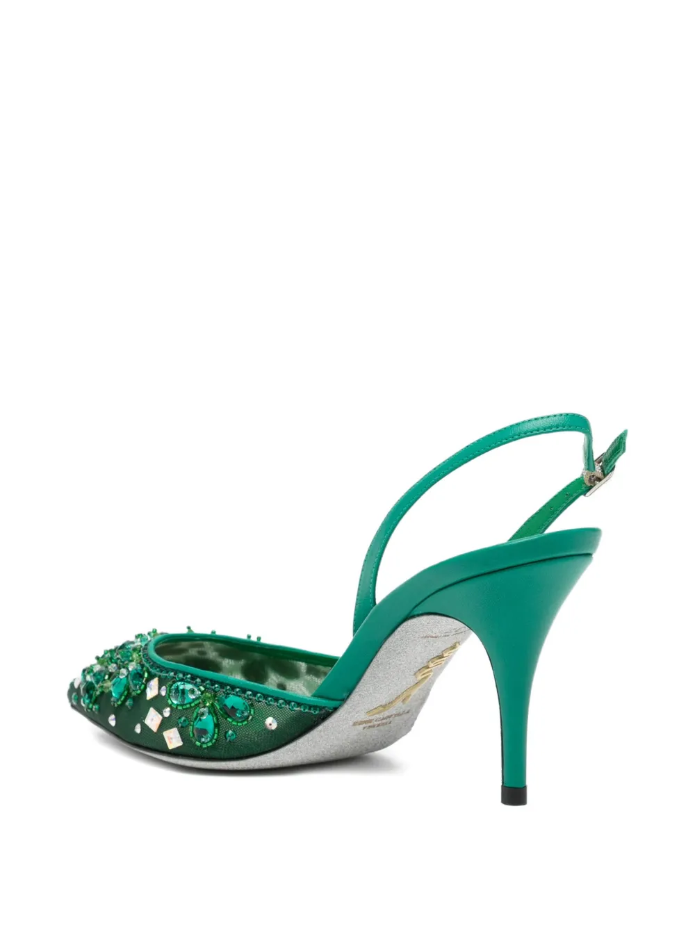 René Caovilla Cinderella 80mm pumps Groen