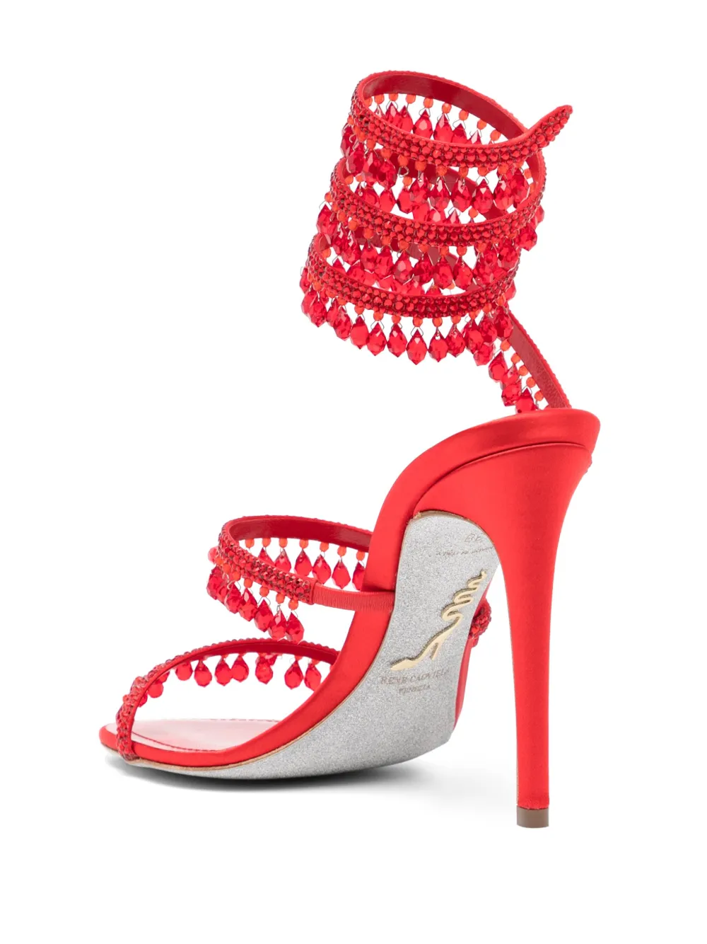 René Caovilla 110mm chandelier sandals Red
