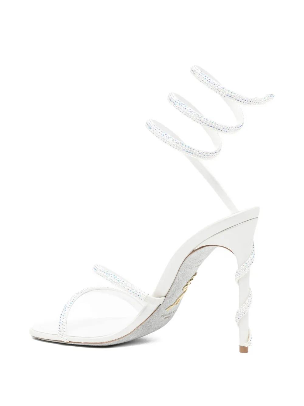 René Caovilla 120mm spiral-embellished sandals White