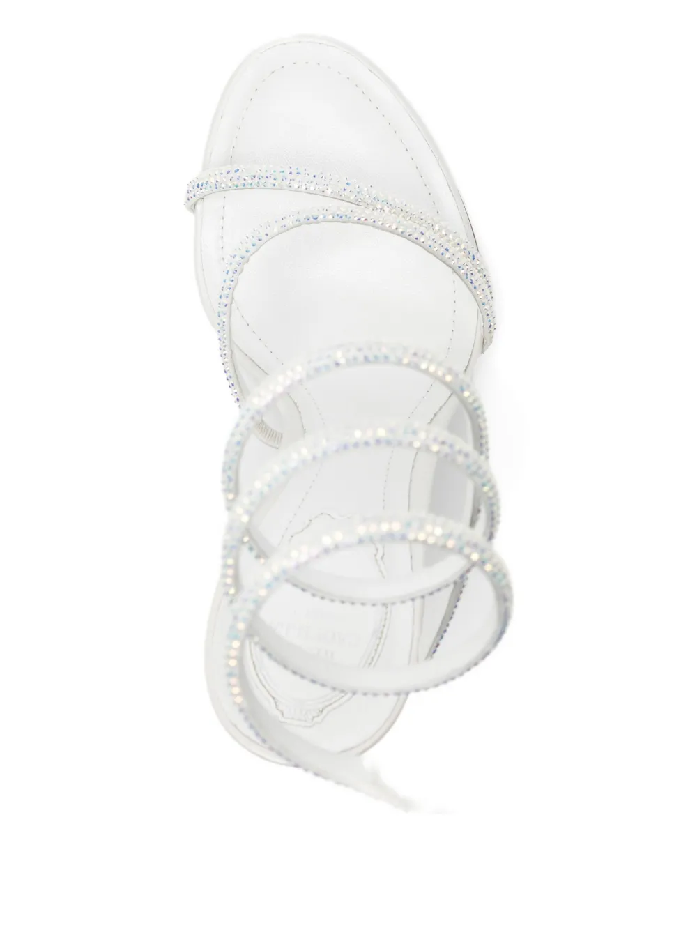 René Caovilla 120mm spiral-embellished sandals White